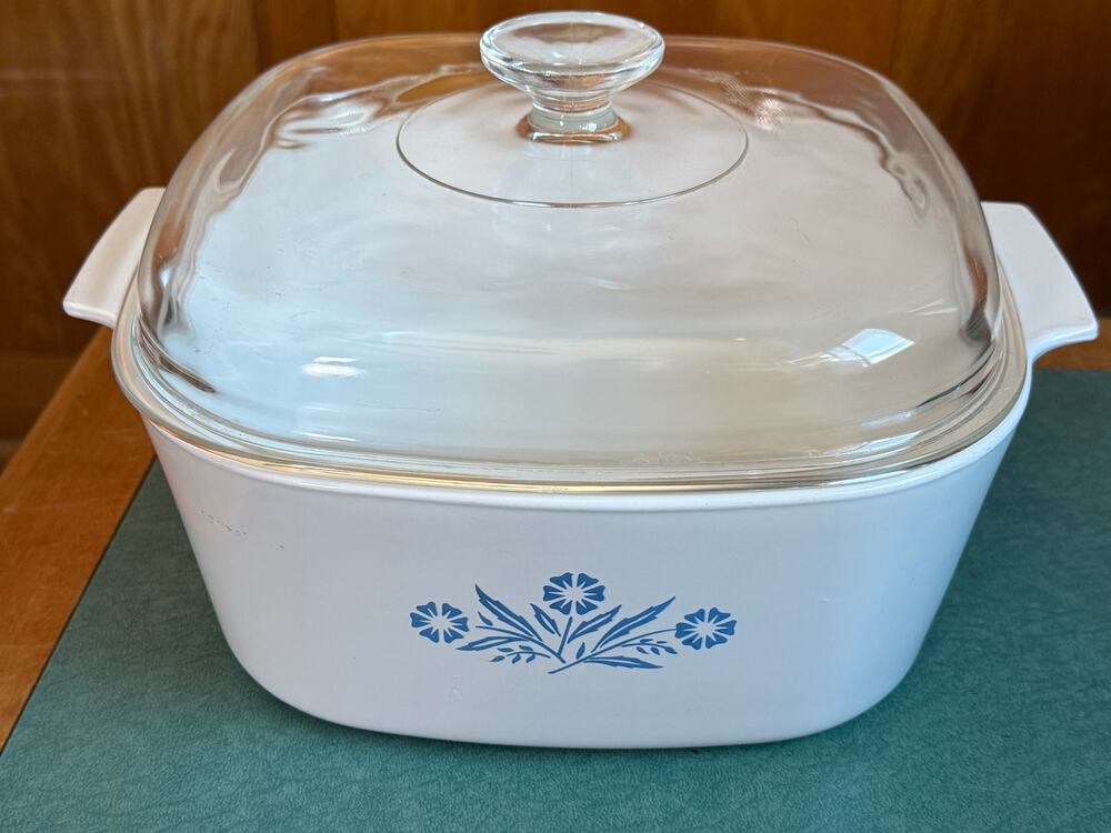 Vintage Blue Cornflower CorningWare 5 Quart Casserole Dish